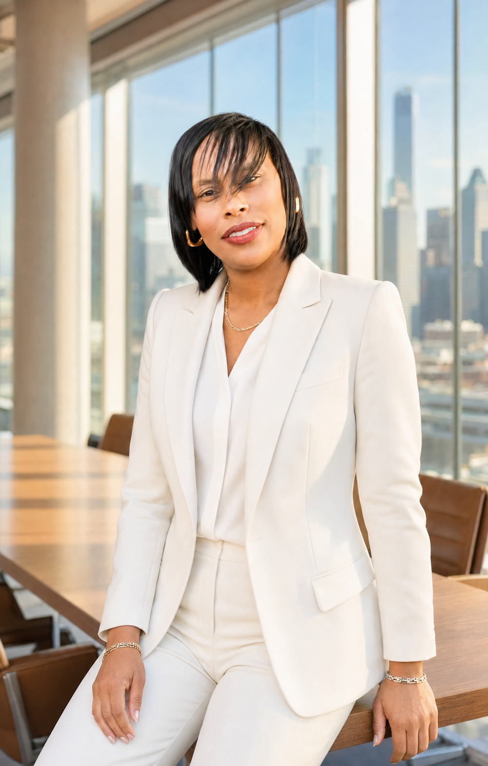 Candice Ohlson, Founder of Her Legacy Consulting, in a light-filled boardroom